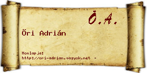 Őri Adrián névjegykártya
